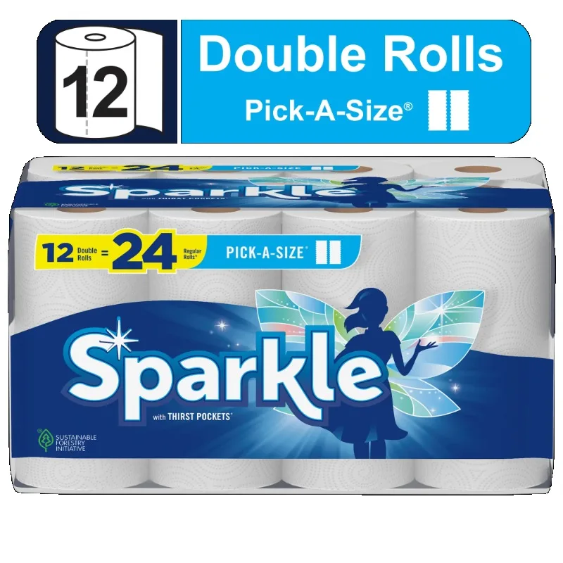 

Блестящие бумажные полотенца размера А, повседневное бумажное полотенце, 12 двойных рулонов, белого цвета