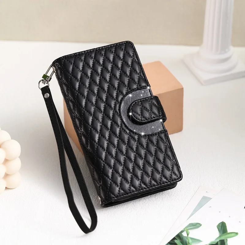 Luxury Multi 9-Card Zipper Case Leather Crossbody Wallet Cover