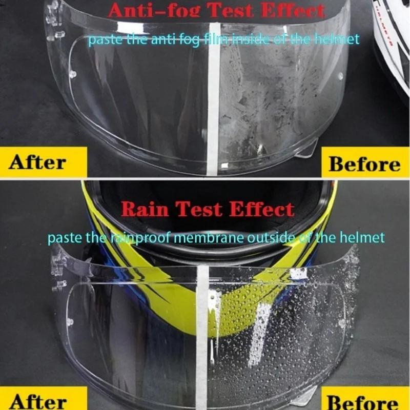 Helmet Clear Anti-Fog Rainproof Film Three Styles Lens Sticker for Motorcycle Safety Driving Nano Coating Helmet Accessories