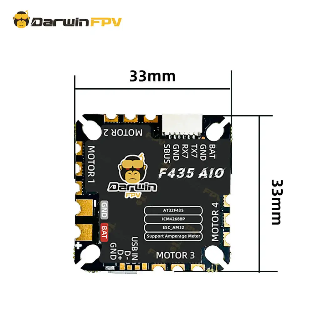 DarwinFPV F435 45A AM32 AIO Flight Controller Stack FPV