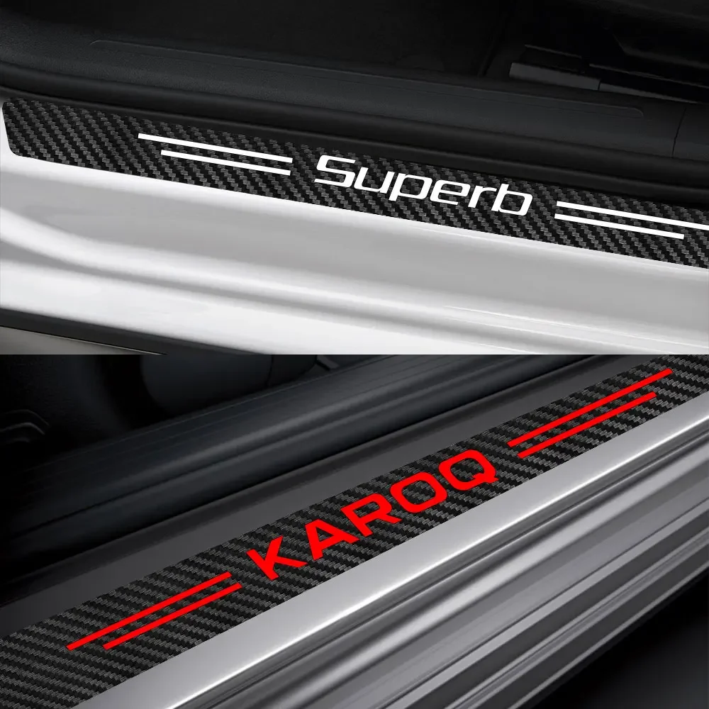 Premium Car Door Sill Threshold Decals and Stickers Set - 4PCS
