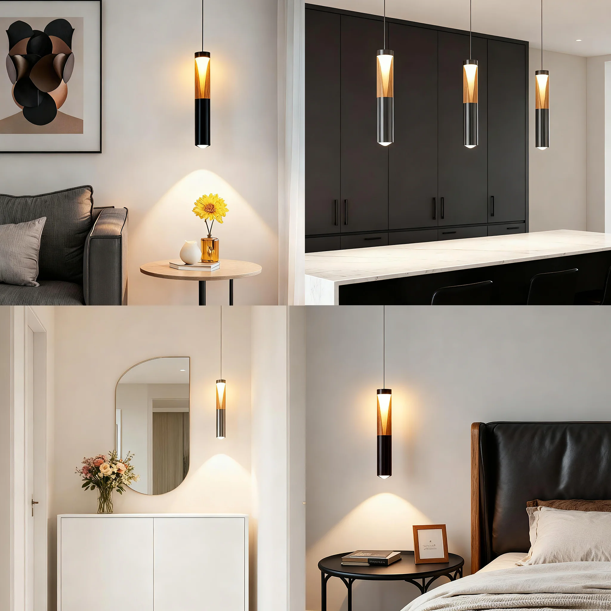 Modern Nordic Led Pendant Light Living Room Dining Room Bedroom Warm White Hanging Lamp Pipe Cylinder Line chandelier Home Decor