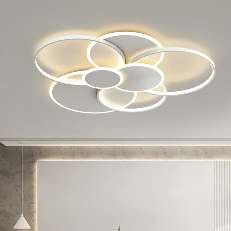 로비 미니멀리즘 현대 원 Led 밝기 조절 샹들리에 침실 북유럽 거실 Led 천장 샹들리에 조명, Led 램프