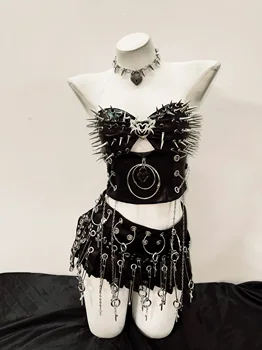 Cropped Spikey Top and Skirt 6