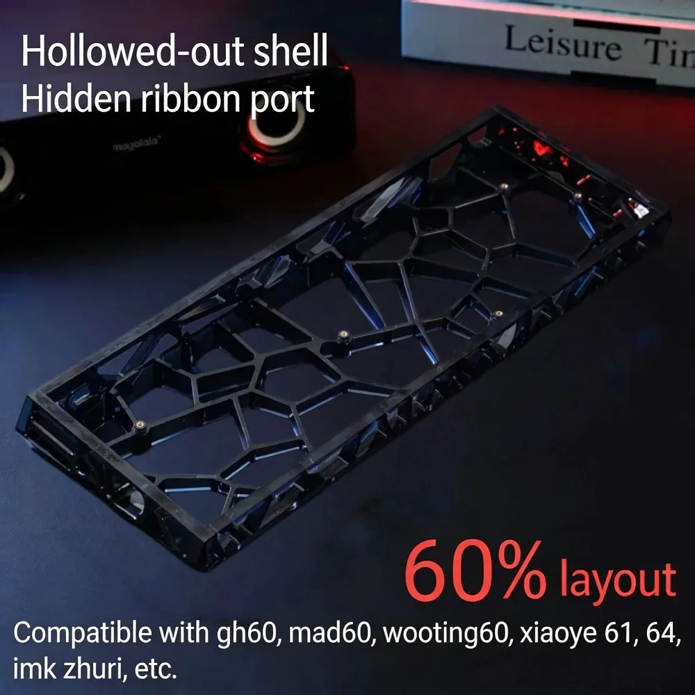 GH60 키보드 케이스 속이 빈 투명 60% 키 레이아웃 Holy60/MAD60/GT60/Wooting60HE/win60 DIY 맞춤형 선물용 키보드 쉘