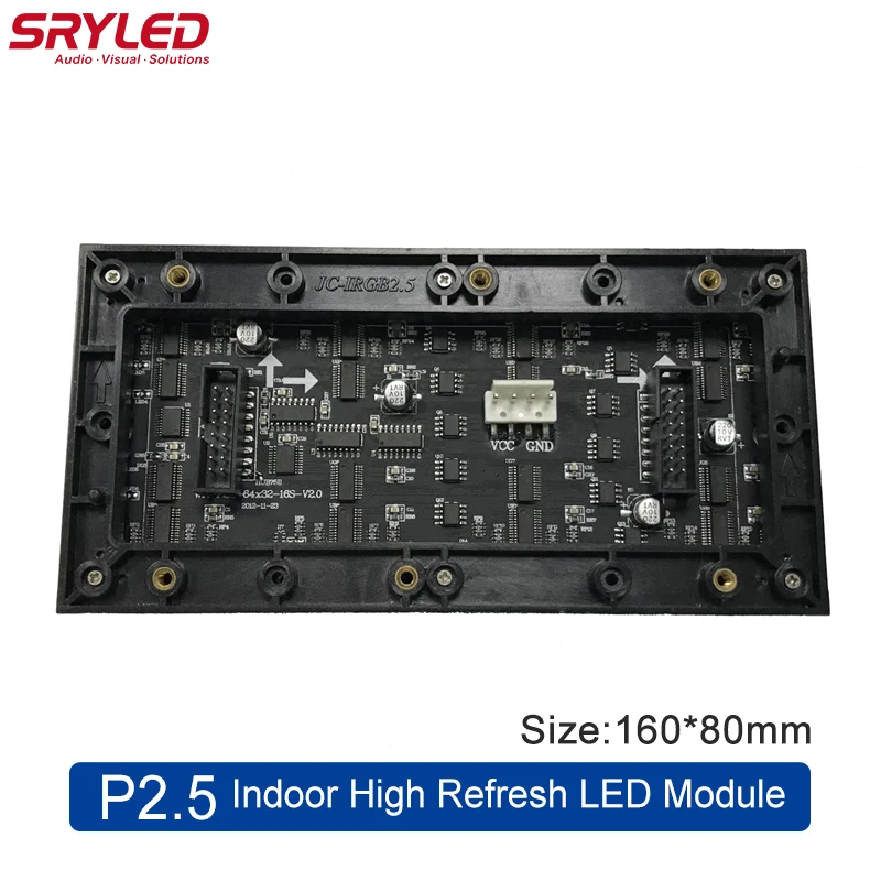 SRYLED LED Panel Module P2.5 SMD 64x32 Pixels Dot Matrix 1/16 Scan High Refresh Rate Indoor Advertising LED Video Wall Module