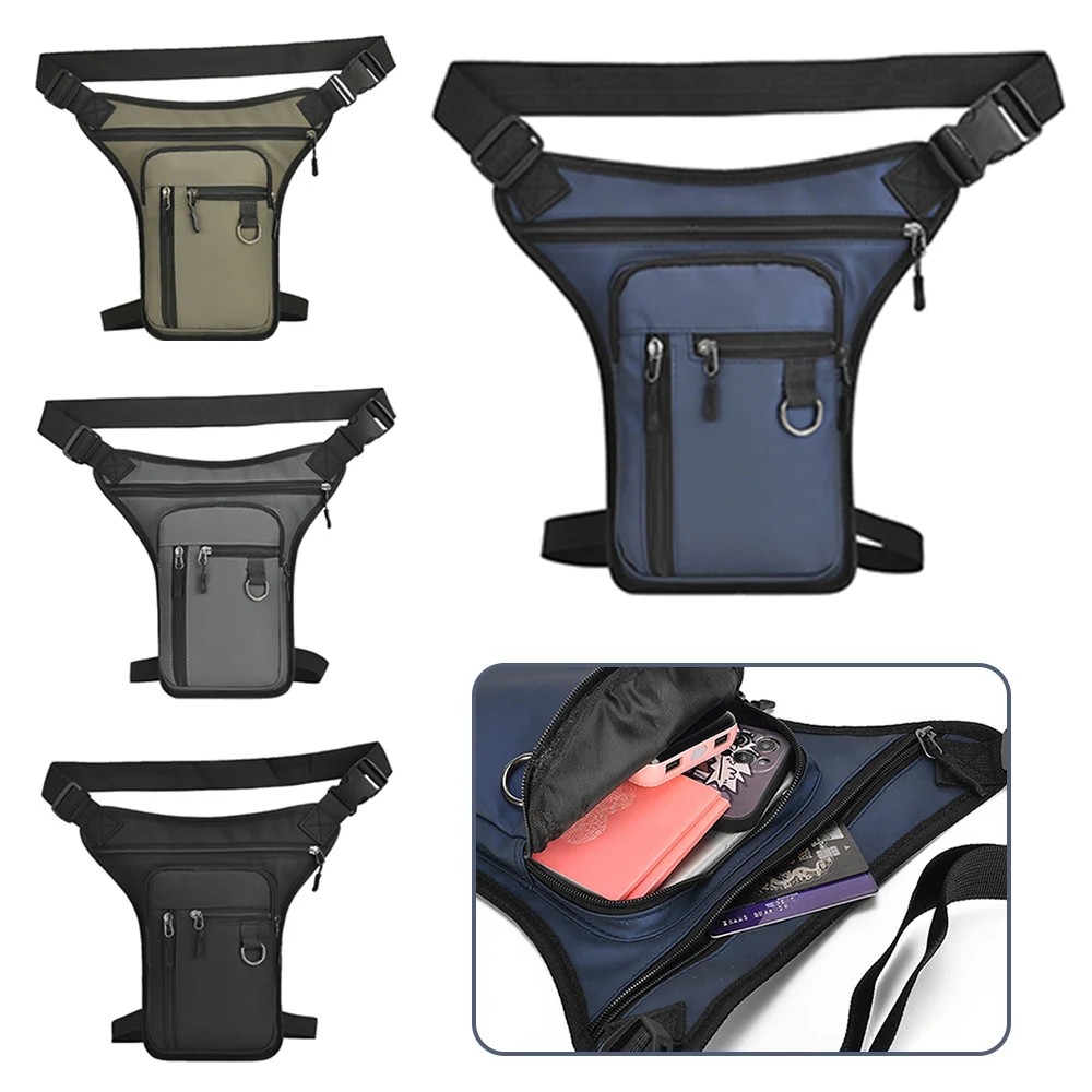 High Quality Pu Men Drop Leg Bag Fanny Pack Motorcycle Riding Casual