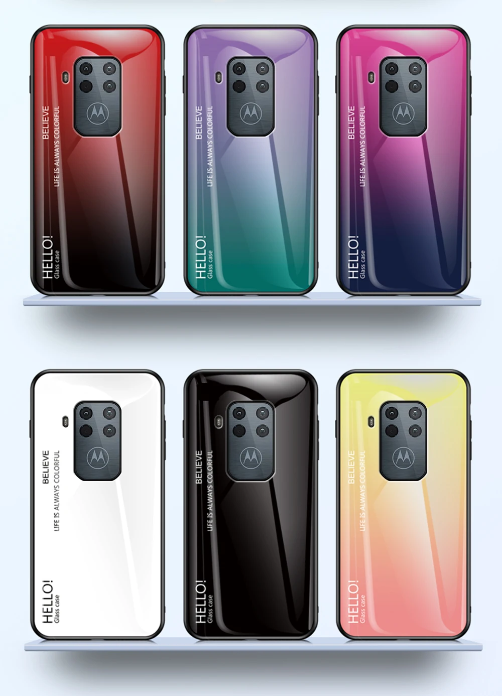 for Moto One Zoom Glass Case DECLAREYAO Luxury Hard Mirror Tempered Glass Coque For Moto G7 Power G7Play G5S Puls G6 Plu_voghion.com