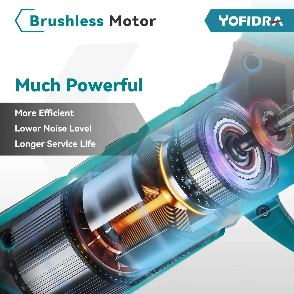 Yofidra Brushless Electric Pruner Pruning Shear 30mm Rechargeable Scissors Fruit Tree Garden Power Tools For Makita 18V Battery 4