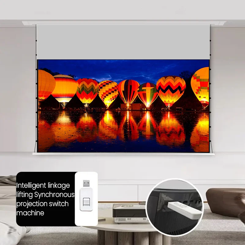 Schermo per Proiettore Fresnel 5.0Pro LT Elettrico Motorizzato 2026 Hot Sale con Montaggio a Parete Flottante per Proiezione 4K con Proiettore Standard - immagine 2