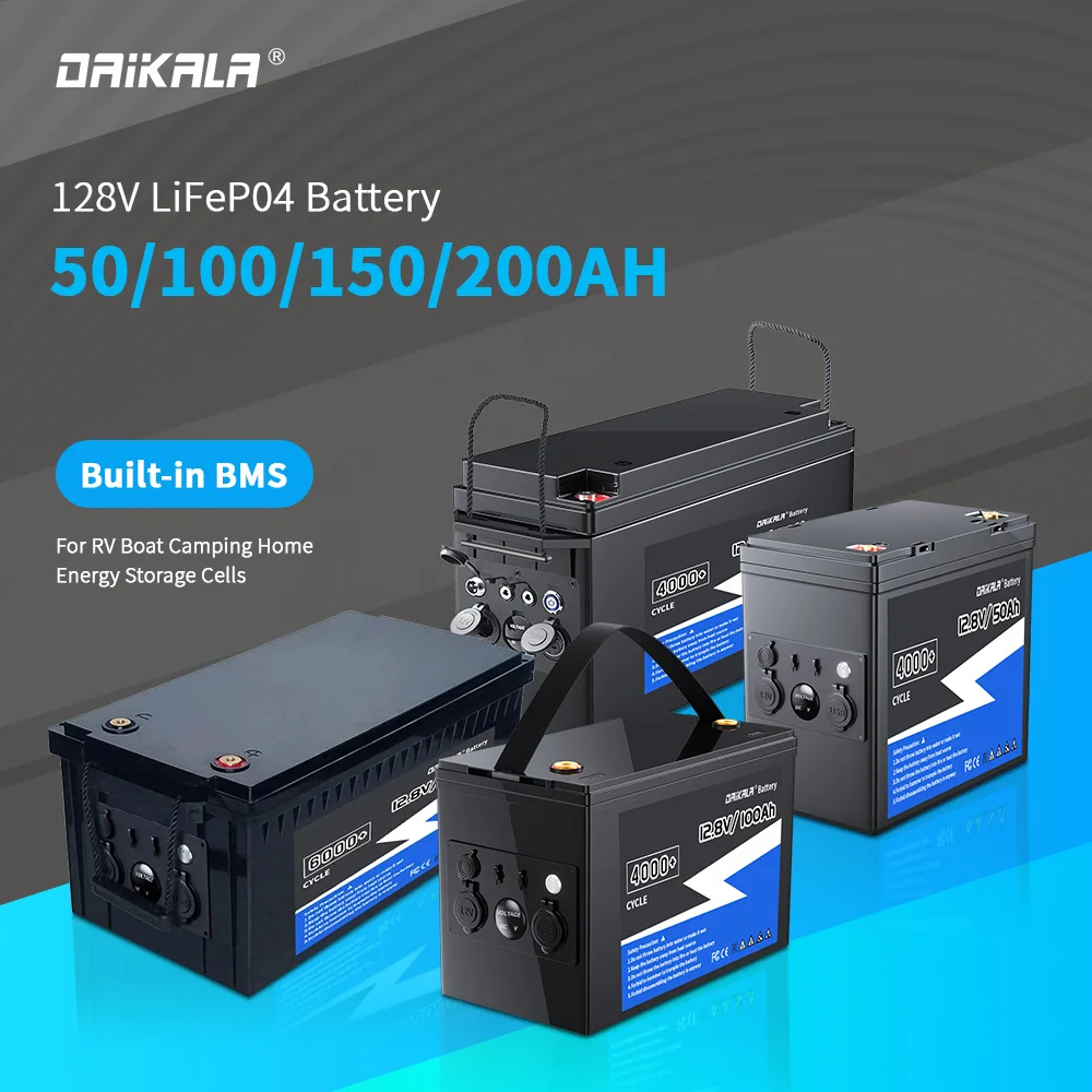 Daikala 12V 200Ah 150Ah 100Ah 50Ah Batteria Lifepo4 Fosfato Per 4S 12.8V Rv Moto Auto Motore Batterie Modifica
