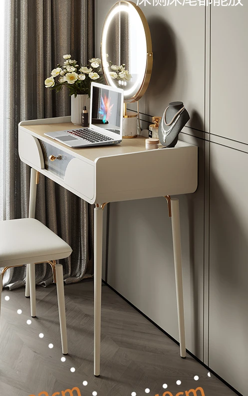 

French cream style small dresser, bedroom modern and simple, 60 cm light luxury dressing table