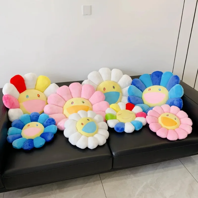 

Sun Flower Cushion Rainbow Sunflower Plush Cushion Doll Mat Bed Sleeping Back Pillows Cute Toy Pillow Sofa Decor Colorful Plush