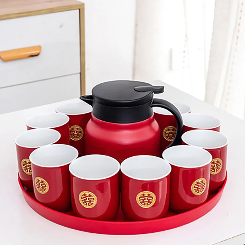 Stainless Steel Insulated Stew Pot, Tea Set, Wedding Dowry, High-End Gift for newlyweds, Household Wedding