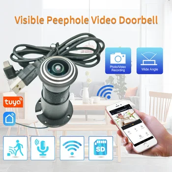 Tuya Video Peephole Wifi Camera Motion Detection Door Viewer Video-eye Wireless Intercom Home Security Auto Record 1
