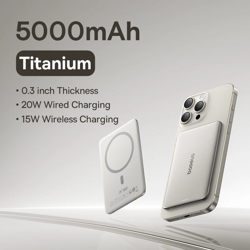Baseus 5000mAh بنك الطاقة المغناطيسي 15W اللاسلكي...