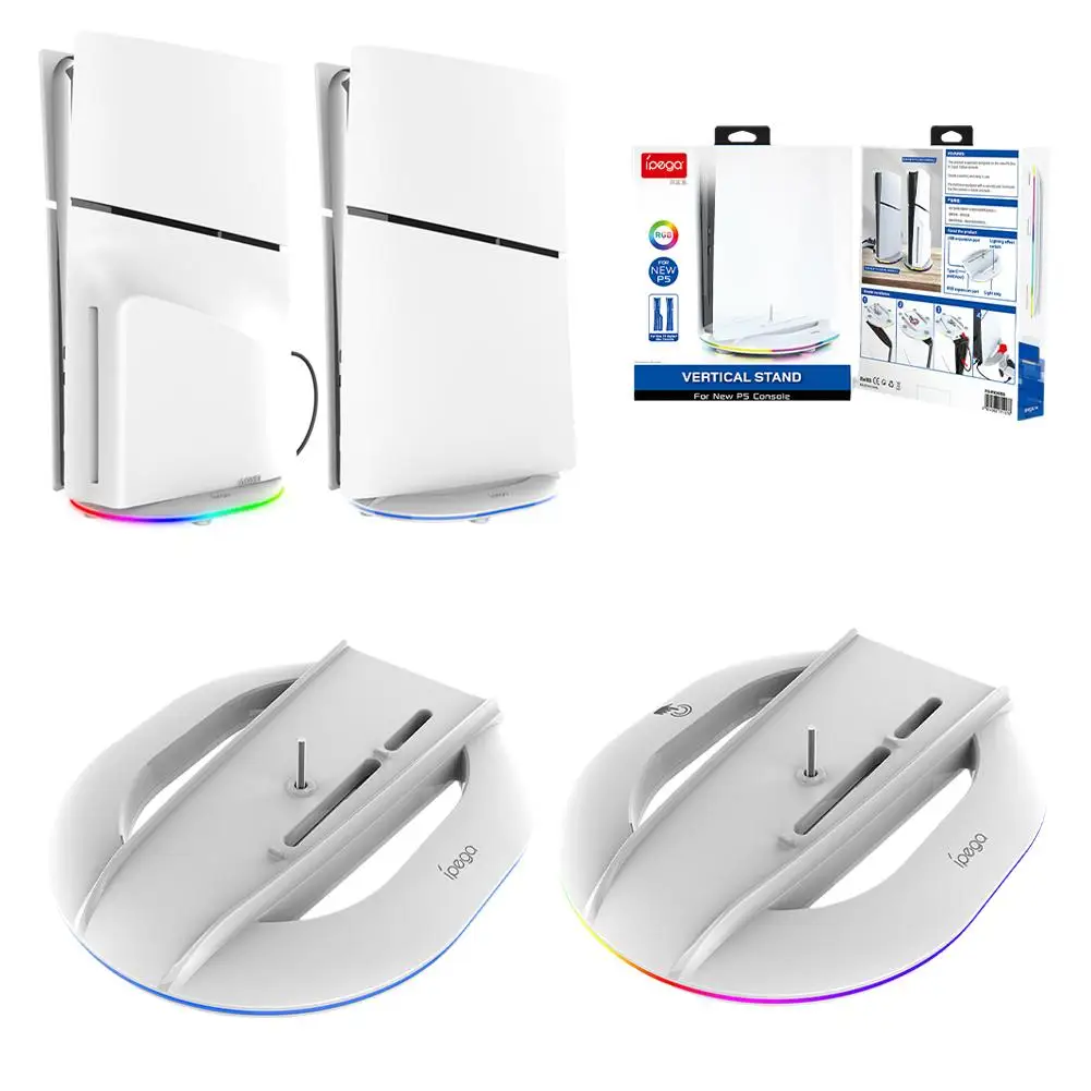 슬림 게임 콘솔용 수직 스탠드 거치대, RGB LED 베이스 브래킷, 베이스 지지대 높임 베이스, 게임 콘솔 액세서리, S3v6