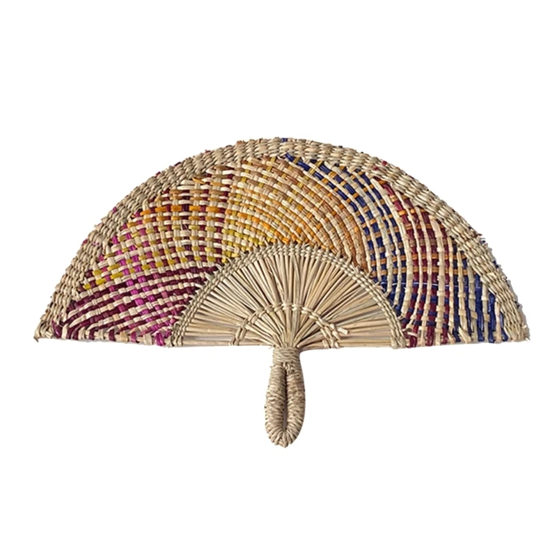 Natural Straw Handwoven Fan for Summer Cooling Supplies Farmhouse Wall Decor