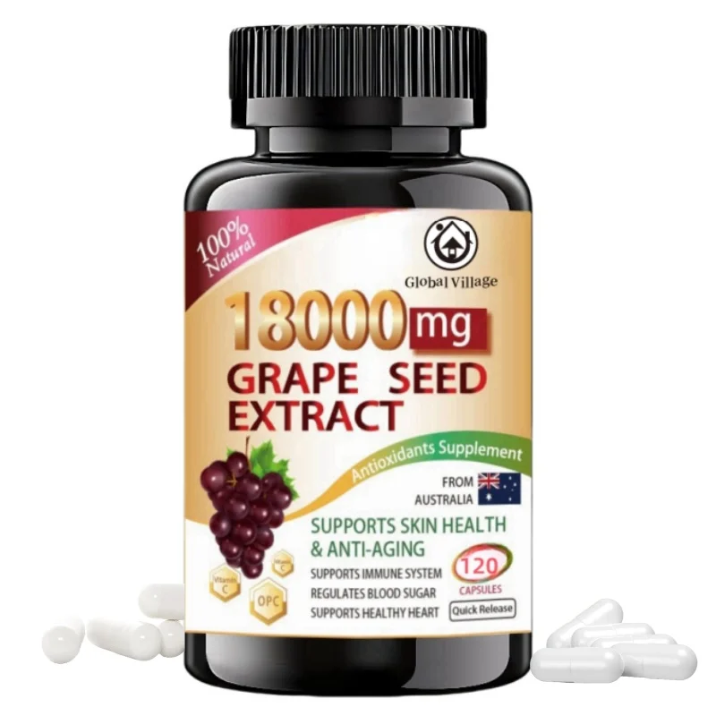 Grapefruit Seed Extract Capsules 18000mg High Potency 120 Caps Advanced GSE with Natural Bioflavonoids