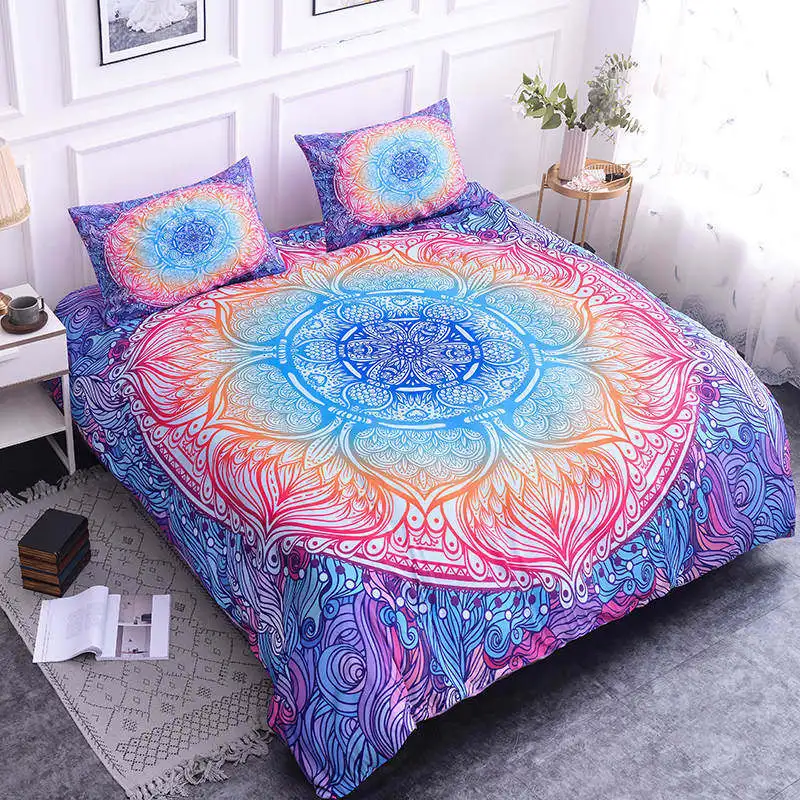 Bohemian Duvet Cover Set Queen Purple Boho Comforter Cover Set Full