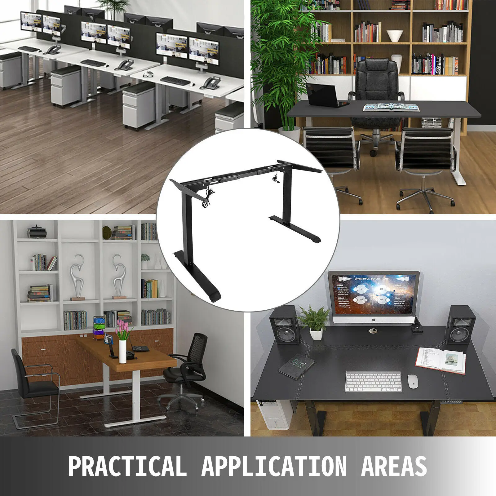 Electric Stand Up Desk Lifting Desk Frame Height Adjustable Standing Ergonomic Dual Motor and Memory Control Home Office