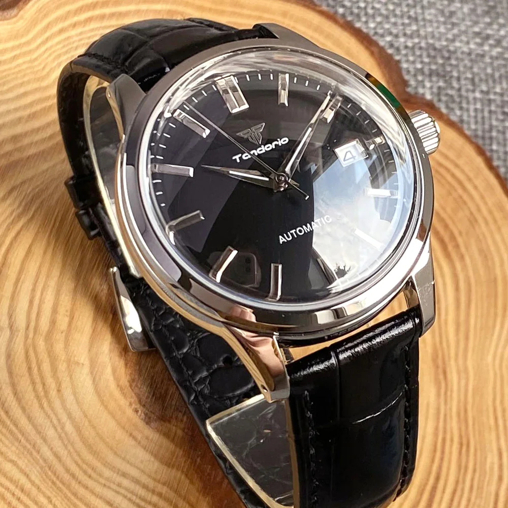 Orologio Meccanico Automatico Di Lusso Da 40Mm Nh35A Per Uomo Zaffiro A Cupola Nero 20Bar Vite Posteriore In Vetro Impermeabile Corona Montres 2023