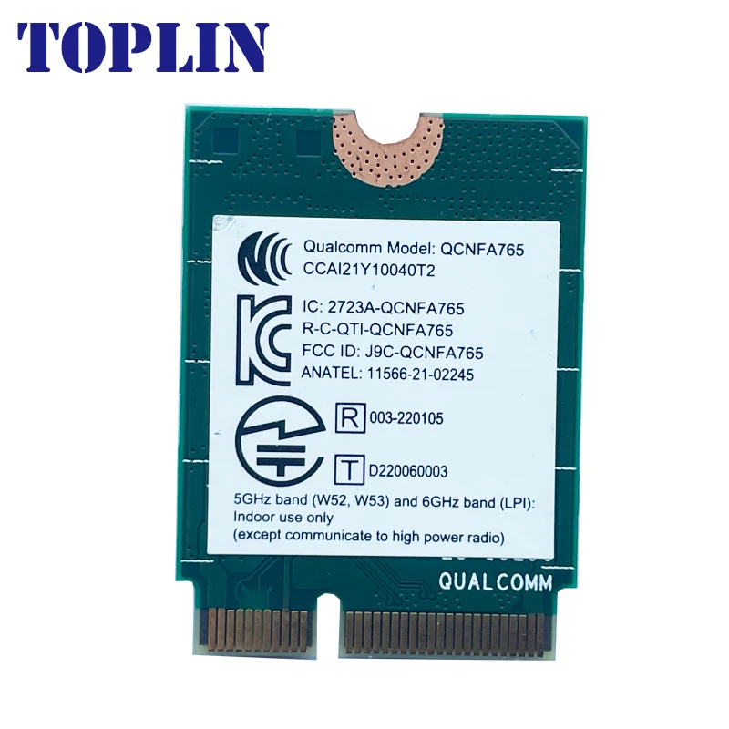 QCNFA765 M2 키 E 와이파이 6 BT 5.3, M.2 NGFF 모듈, 와이파이 네트워크 카드, NFA765A, 802.11ac/ax, 2.4G, 5G, 6G, 2400mbps