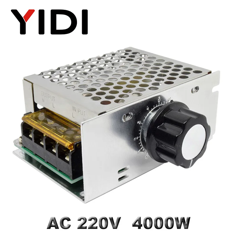AC 220V 4000W SCR Voltage Regulator Speed Controller Dimmer Thermostat 