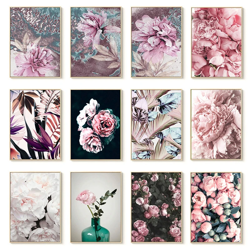 

Abstract Flowers Leaves Botanical Posters Canvas Prints Painting Wall Art Picture for Living Room Interior Home Decoration