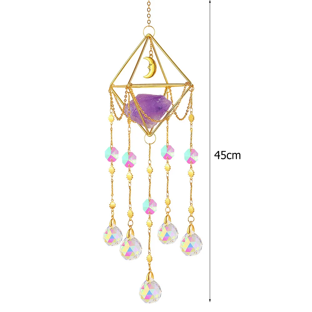 🌙 Crystal Wind Chime & Dreamcatcher – Sacred Geometry Hanging Ornament (8 Variations) 6