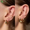 925 Sterling Silver Needle Vintage Luxury Small Earrings Fashion 18K Gold Hoop Earrings for Women Trend Piercing Jewelry Aretes 5