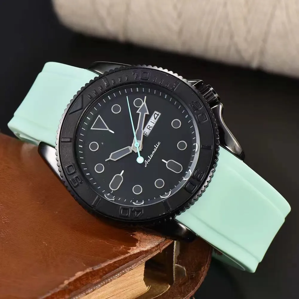 2024 new men's scanning movement double calendar quartz watch, business leisure silicone watch