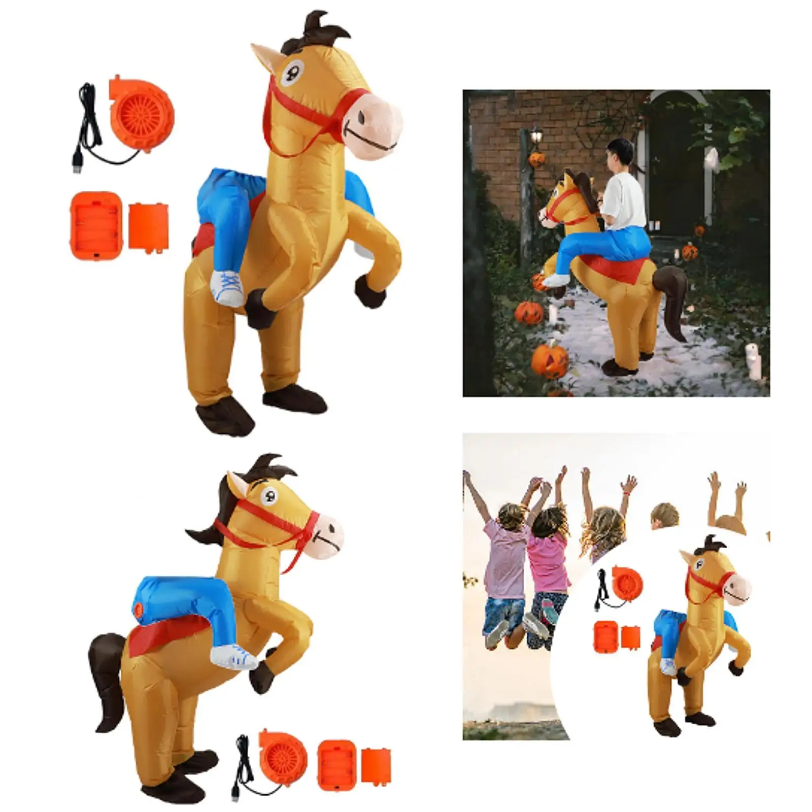 Inflatable Horse Riding Costume Funny Festival Party Cosplay Outfit Halloween Christmas Novelty Inflatable Costume Premium