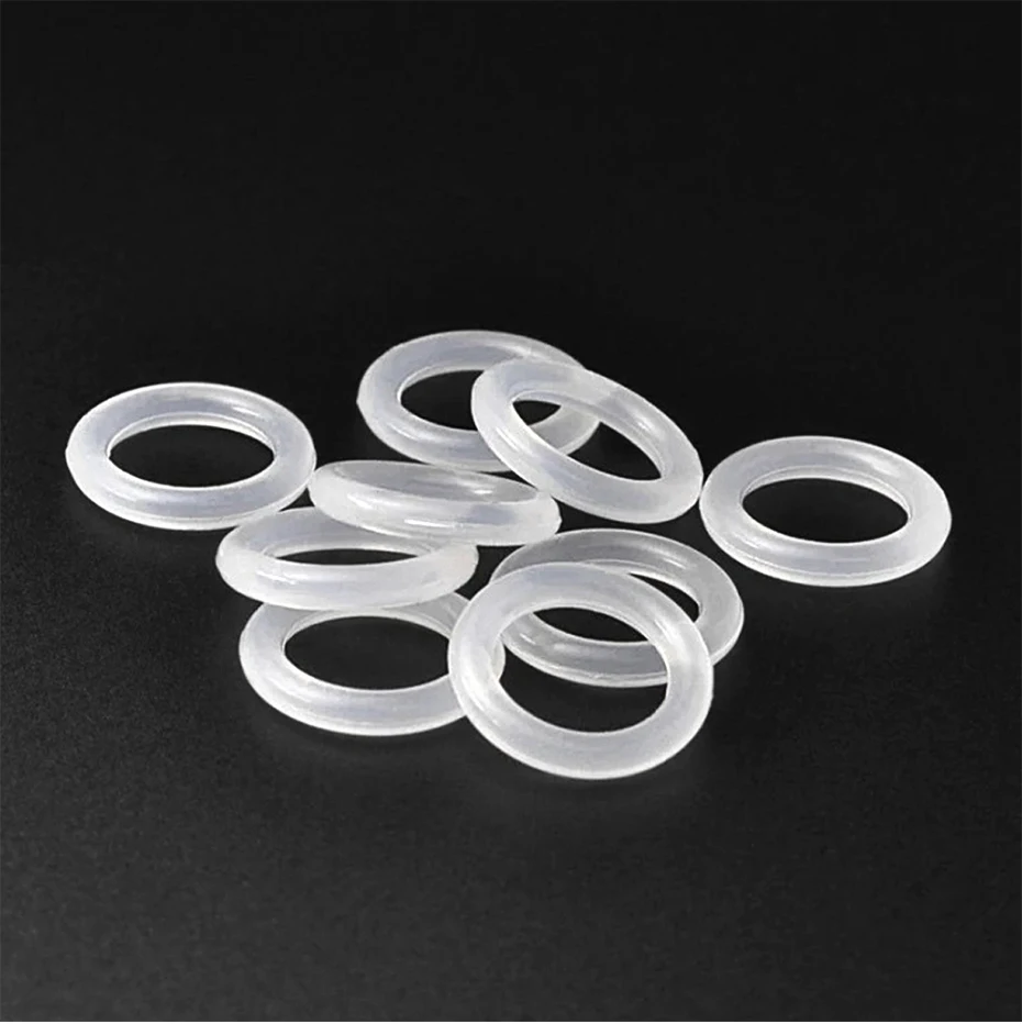 Klarer Silikon-O-Ring (50/Packung) Häkel strick ring-umwelt freundliche halb transparente Gummiringe, die Sprung fixier ringe verbinden – Detail 1