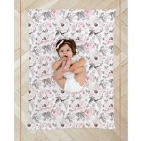 Ylsteed 3 Piece Set Floral Newborn Wrap for Photo Shooting Swaddle Wrap with Hat And Bow Headband Infant Photography Props 2