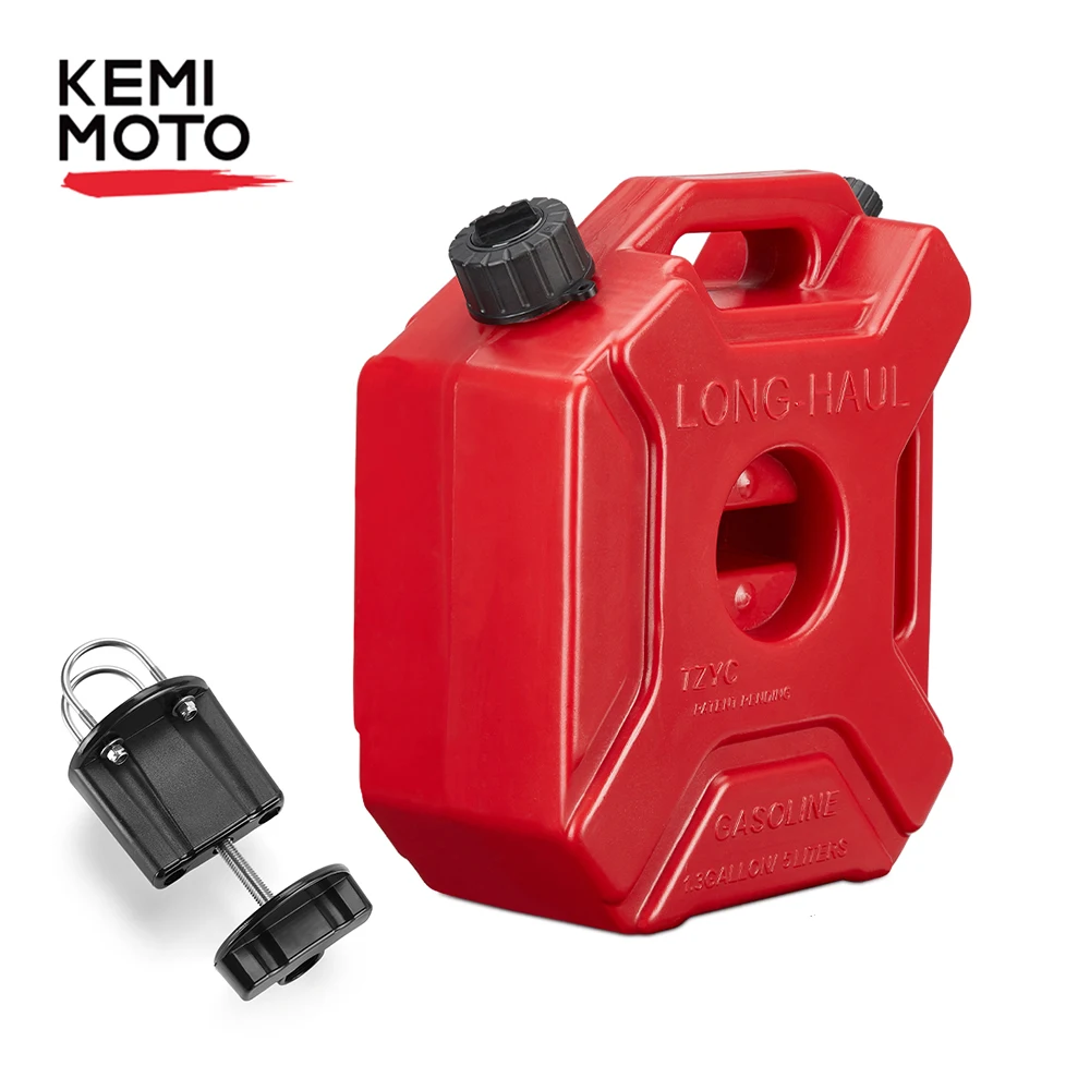 Bidón De Gasolina De Plástico 5 Litros Con Candado - Para Moto, Coche O Uso General - Color Rojo
