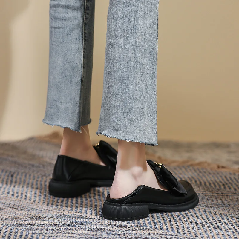 Lolita Shoes Women Casual Slip One Loafers Shoes Round Toe Clollege Students JK Girls Single Shoes Zapatos De Mujer Plus Size 43