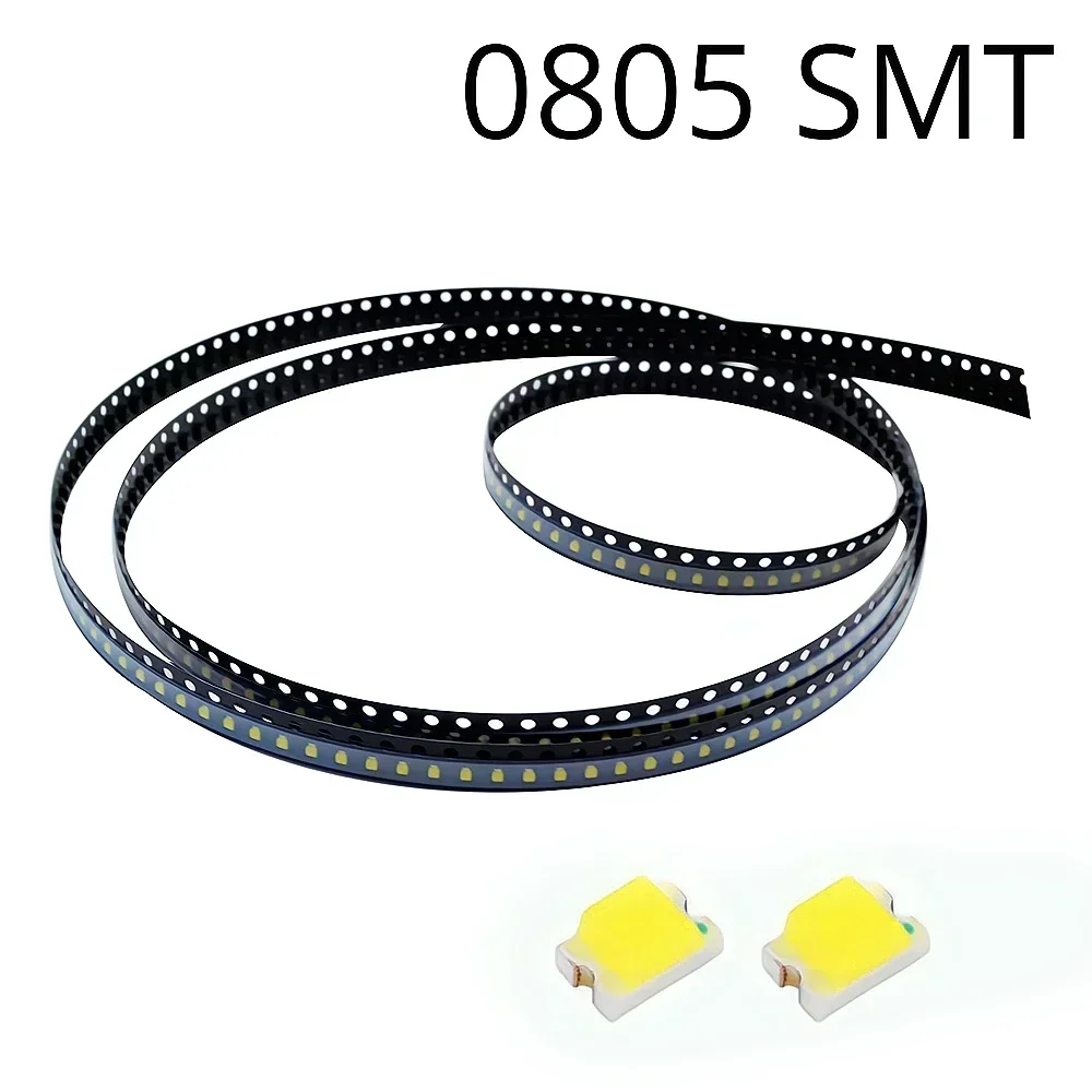 100PCS 5050 0805 LED SMD SMT Chip Red Yellow Green White Blue Orange Purple Pink RGB Emitting Diode Light 3.3V Voltage Neon Lamp