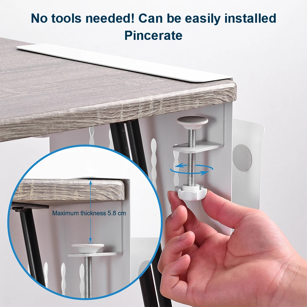 데스크 사이드 스토리지 주최자 책상 선반에 드릴 클램프 없음 사무용품 및 스튜디오 필수품을 위한 노트북 데스크 마운트