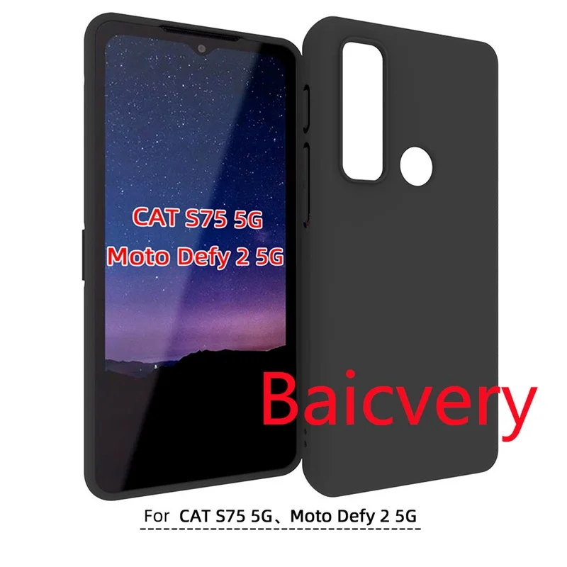 For CAT S75 for Moto Defy 2 5G Case Black Soft TPU Silicone Full Protective  Cover