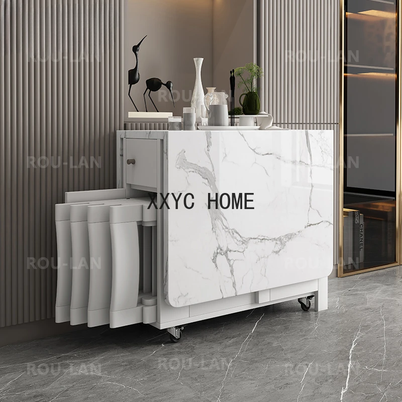 

Fashion White Folding Table Furniture Multifunctional Rectangle Movable Table and Folding