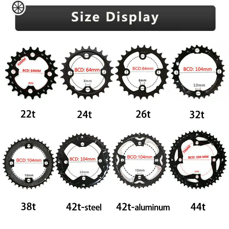 Pédalier de Vélo, Pédalier carré Conique 170 mm, manivelle 22-32-42