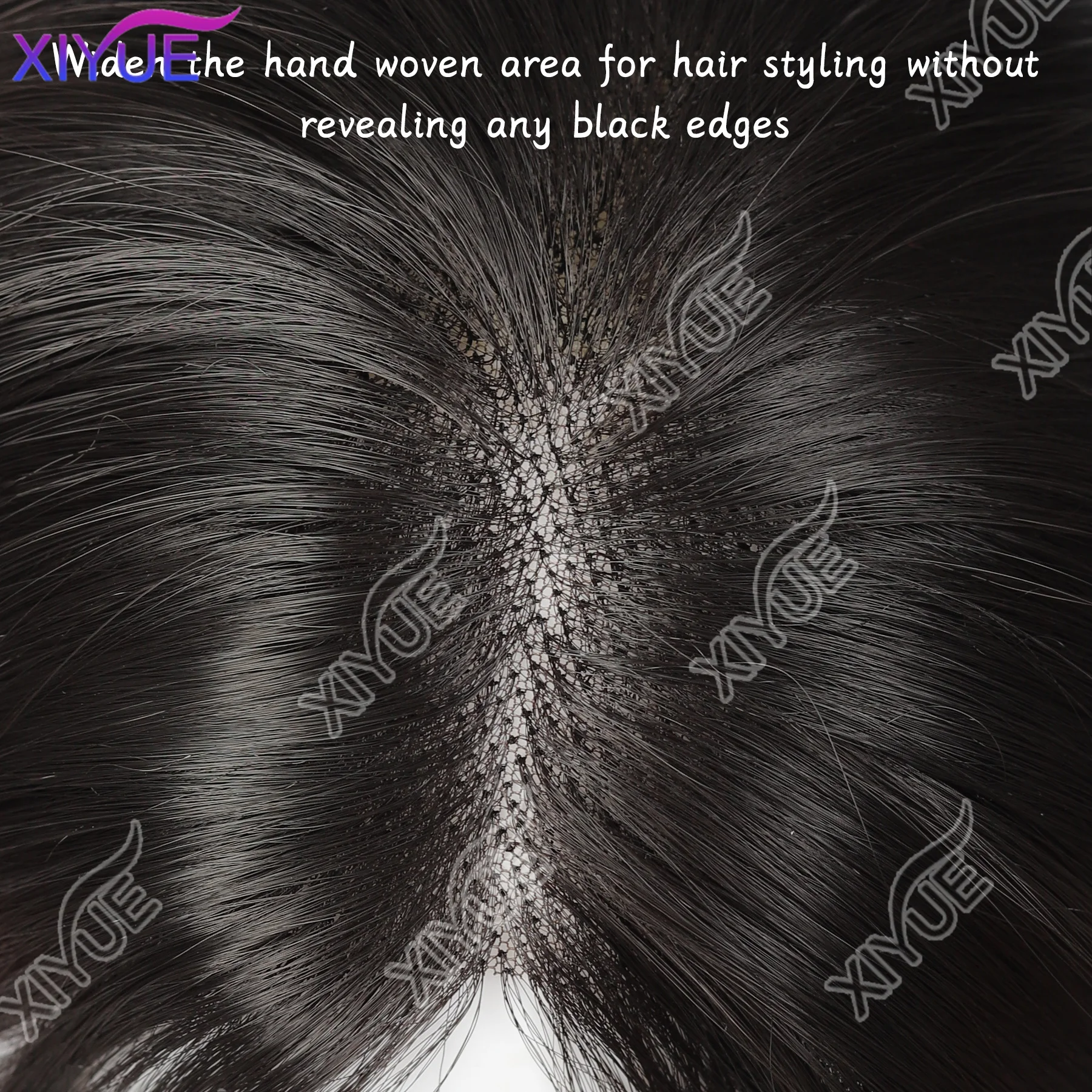 Synthetic Long Straight Layered Hair Wig Clip in Hair Extensions Natural Fluffy Head Top Fake Hair Piece with Bang Clip