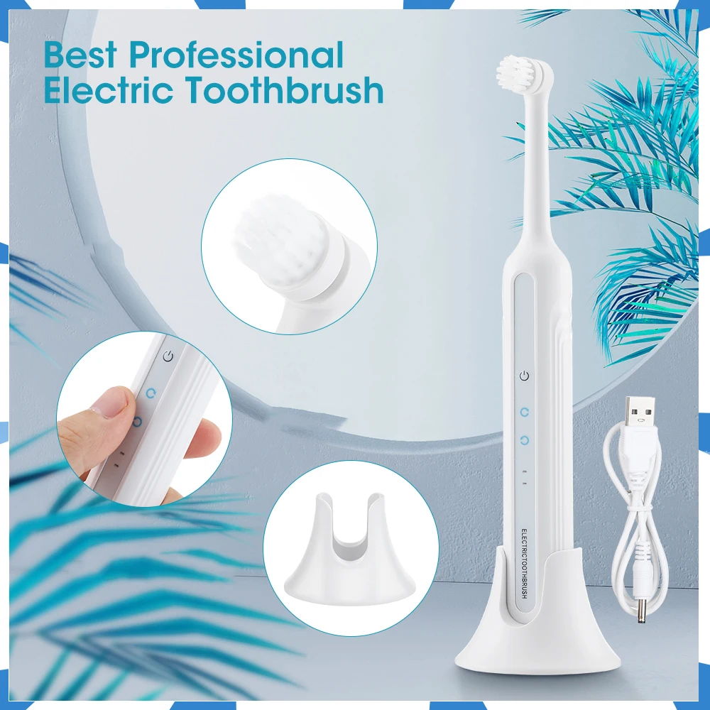 

Rotary Electric Toothbrush Portable Full-automatic Rechargeable Dental Cleaning Artifact Whitening Teeth Remove Tartart Oral