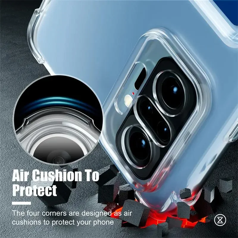Shockproof Armor Phone Case with Card Holder - Transparent Silicone Cover