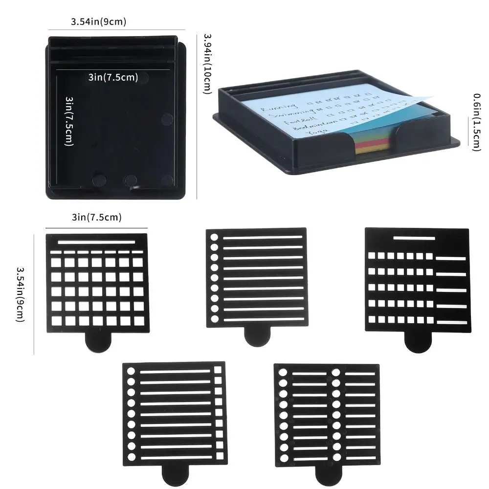 Enhanced Sticky Note Organizer Set with Stencil Templates