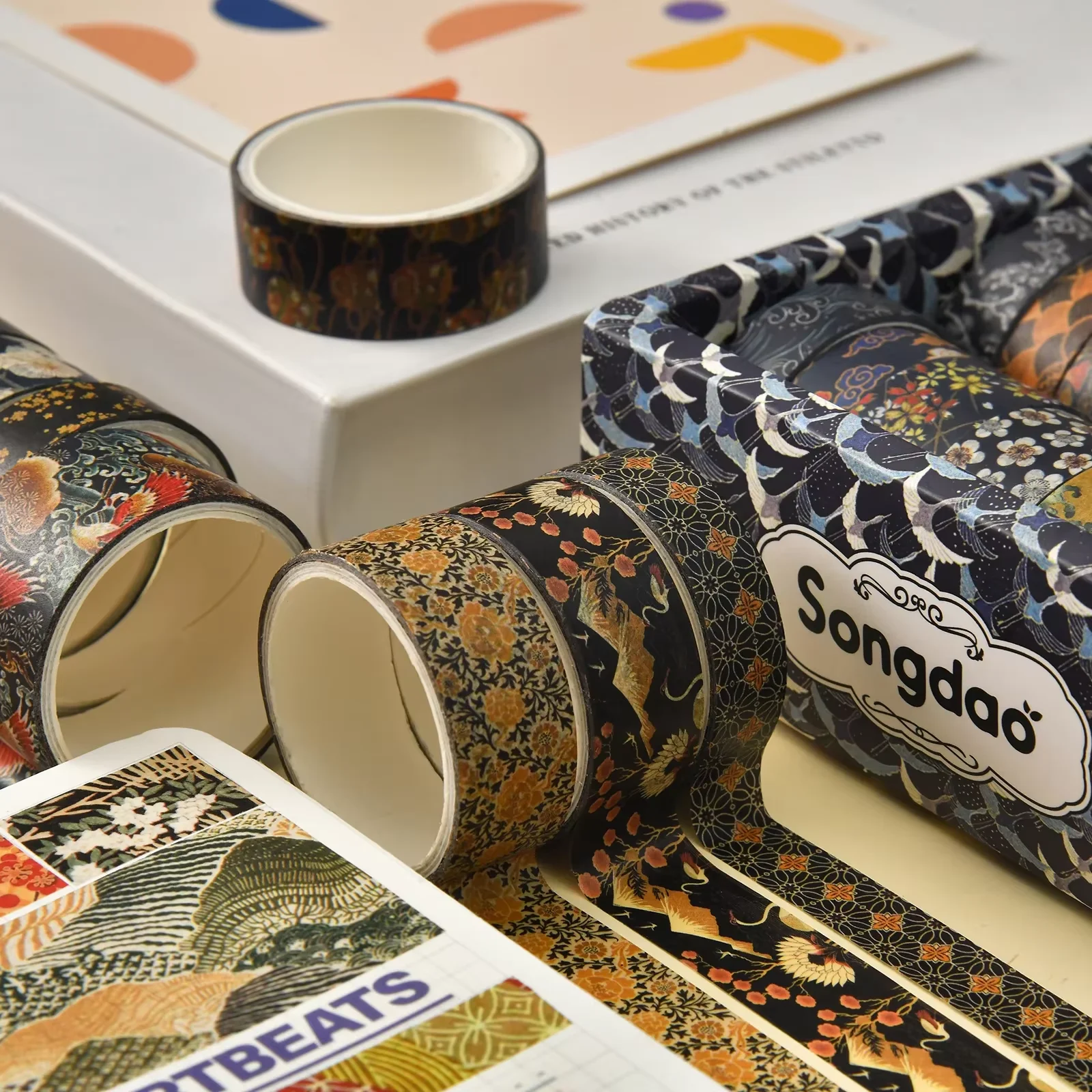 10pcs Ukiyoe Series Paper Tape Set Art Clipart DIY Production and Paper Tape Office School Student Stationery Supplies