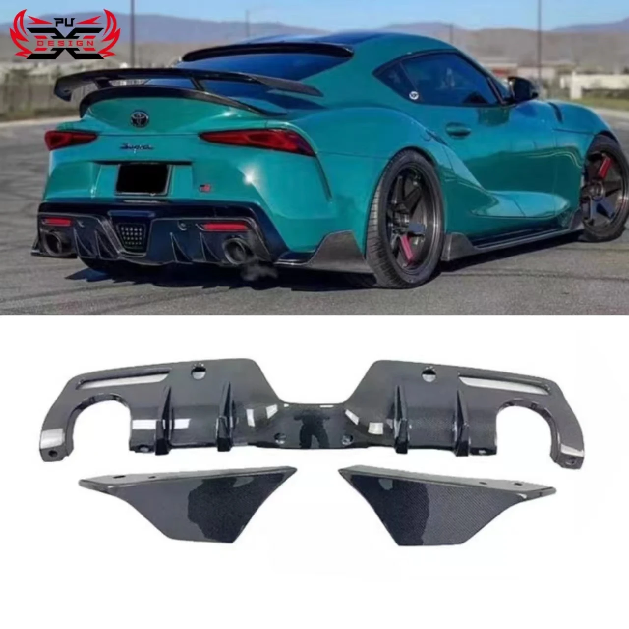 

For Toyota Gr Supra A90 A91 Mk5 AG Style Carbon Fiber Rear Diffuser Exterior Parts Back Lip Diffuser Lip Body Kit