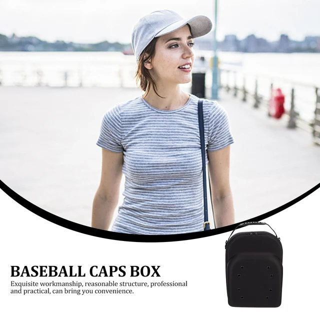 Baseball Kalap Tok Sapkák Hordozó Utazási Védő Doboz Fekete - Image 4