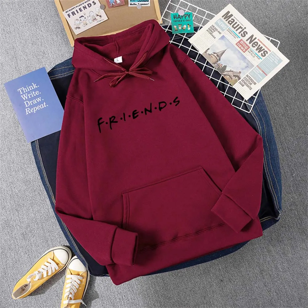 FRIENDS Women Hoody Street Casual Loose Sweatshirt Autumn Fleece Hooded Hip Hop O-Neck Clothing Female 5